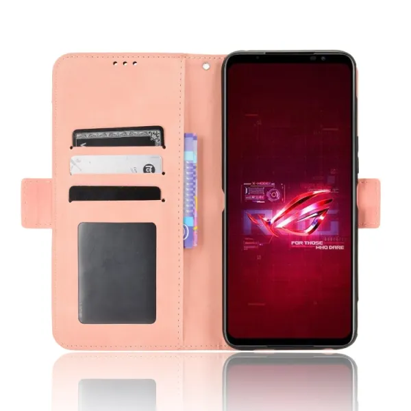 SLOT Peňaženkový obal pre Asus Rog Phone 6 / Rog Phone 6 Pro ružový
