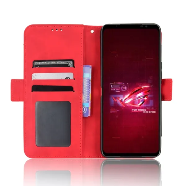 SLOT Peňaženkový obal pre Asus Rog Phone 6 / Rog Phone 6 Pro červený