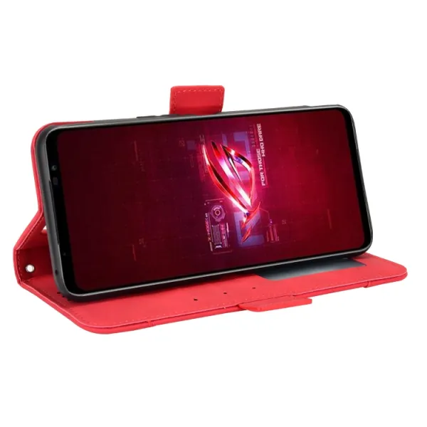 SLOT Peňaženkový obal pre Asus Rog Phone 6 / Rog Phone 6 Pro červený
