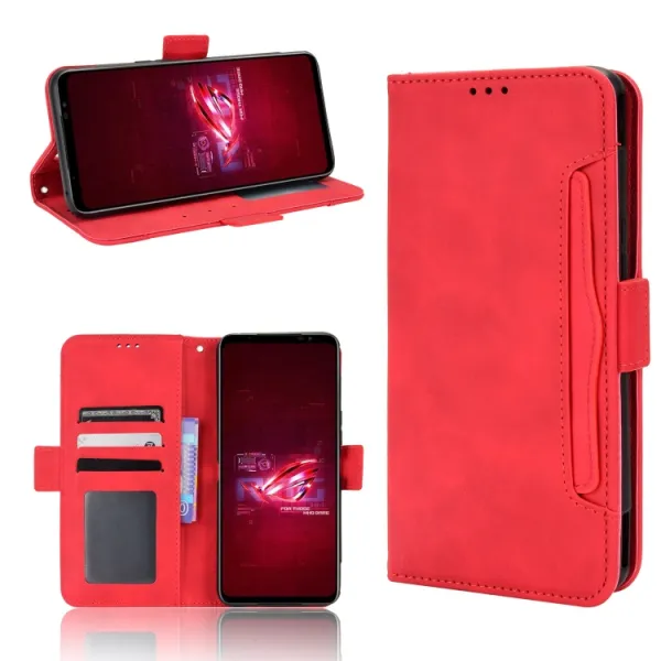 SLOT Peňaženkový obal pre Asus Rog Phone 6 / Rog Phone 6 Pro červený
