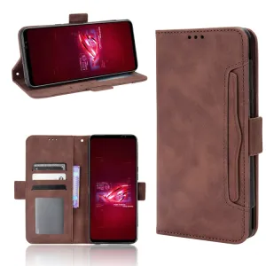 SLOT Peňaženkový obal pre Asus Rog Phone 6 / Rog Phone 6 Pro hnedý