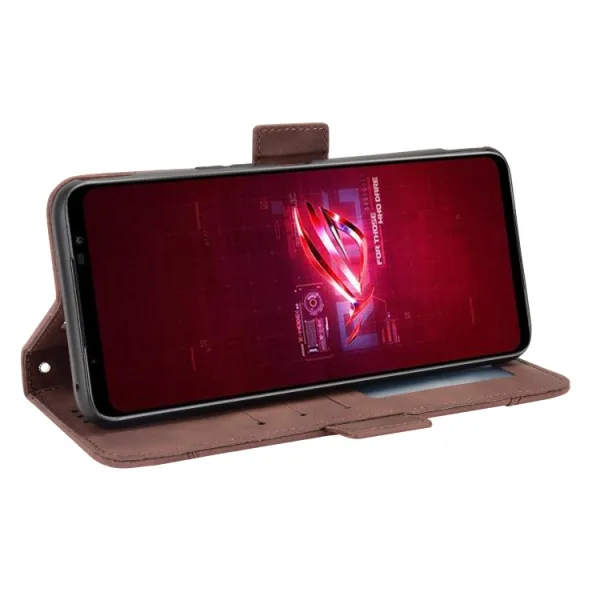 SLOT Peňaženkový obal pre Asus Rog Phone 6 / Rog Phone 6 Pro hnedý