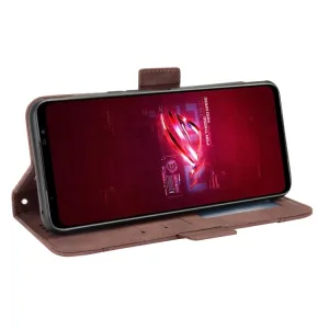 SLOT Peňaženkový obal pre Asus Rog Phone 6 / Rog Phone 6 Pro hnedý