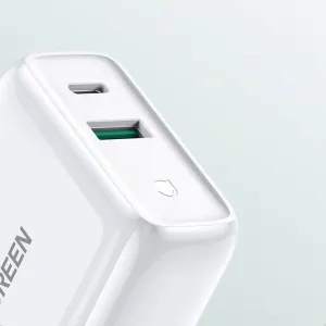 Ugreen CD170 sieťová nabíjačka USB-C / USB QC 4.0 PD 36W , biela (60468 CD170)