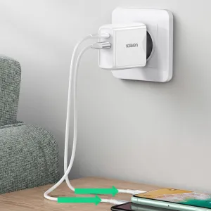 Ugreen CD170 sieťová nabíjačka USB-C / USB QC 4.0 PD 36W , biela (60468 CD170)