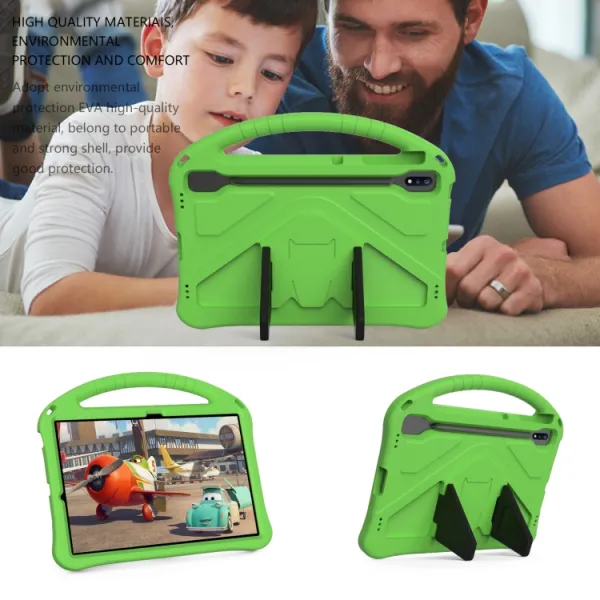 KIDDO Detský obal pre Samsung Galaxy Tab S8+ / S7+ / S7 FE zelený