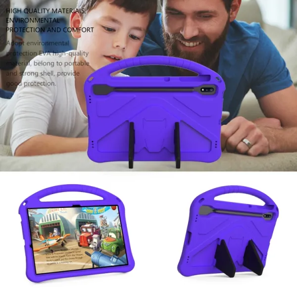 KIDDO Detský obal pre Samsung Galaxy Tab S8+ / S7+ / S7 FE fialový