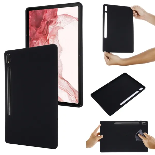 RUBBER Ochranný kryt pre Samsung Galaxy Tab S8+ / S7+ / S7 FE čierny