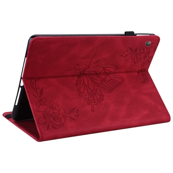 ART BUTTERFLY Zaklápacie puzdro Amazon Kindle Fire HD 10 2019 / 2017 (9. generácia / 7. generácia) červené