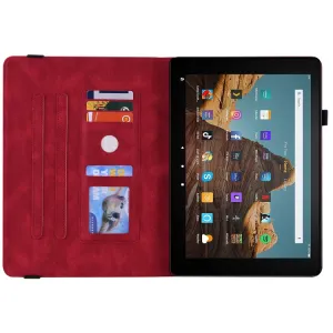 ART BUTTERFLY Zaklápacie puzdro Amazon Kindle Fire HD 10 2019 / 2017 (9. generácia / 7. generácia) červené