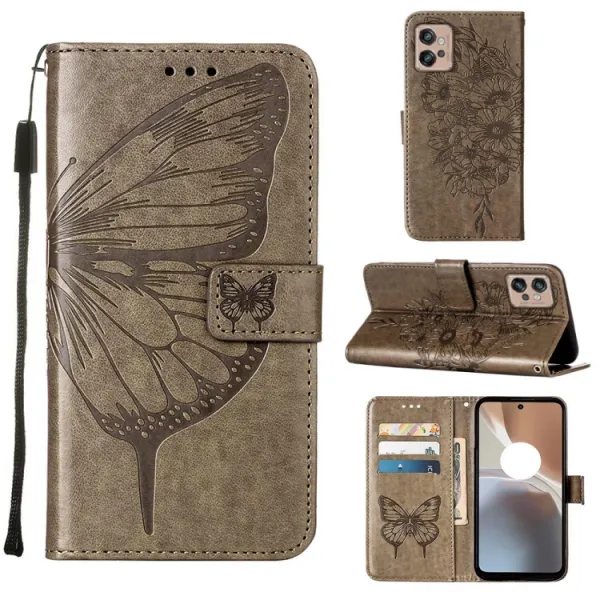 ART BUTTERFLY Peňaženkový kryt Motorola Moto G32 šedý