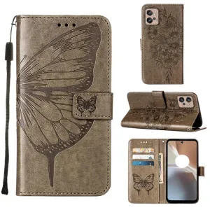 ART BUTTERFLY Peňaženkový kryt Motorola Moto G32 šedý