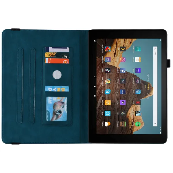 ART BUTTERFLY Zaklápacie puzdro Amazon Kindle Fire HD 10 2019 / 2017 (9. generácia / 7. generácia) modré