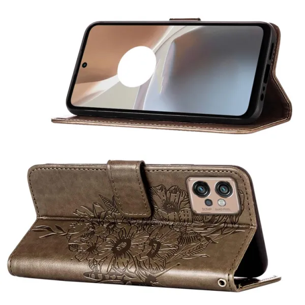 ART BUTTERFLY Peňaženkový kryt Motorola Moto G32 šedý