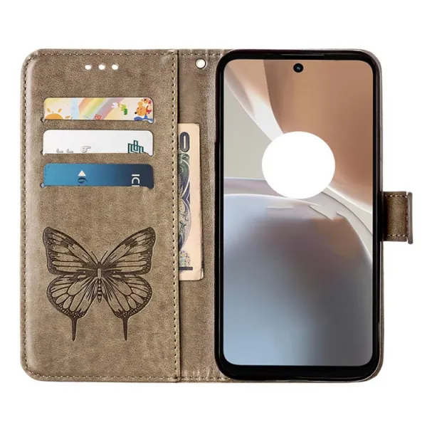 ART BUTTERFLY Peňaženkový kryt Motorola Moto G32 šedý