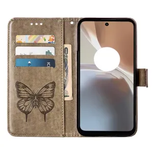 ART BUTTERFLY Peňaženkový kryt Motorola Moto G32 šedý