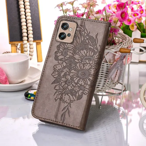 ART BUTTERFLY Peňaženkový kryt Motorola Moto G32 šedý