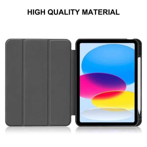 ENKAY LEATHER Zaklápací obal pre Apple iPad (A16) 2025 / iPad 2022 fialový