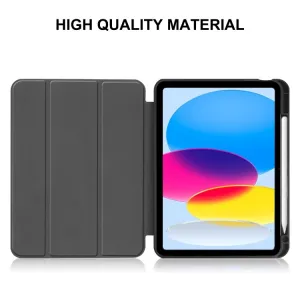 ENKAY LEATHER Zaklápací obal pre Apple iPad (A16) 2025 / iPad 2022 fialový