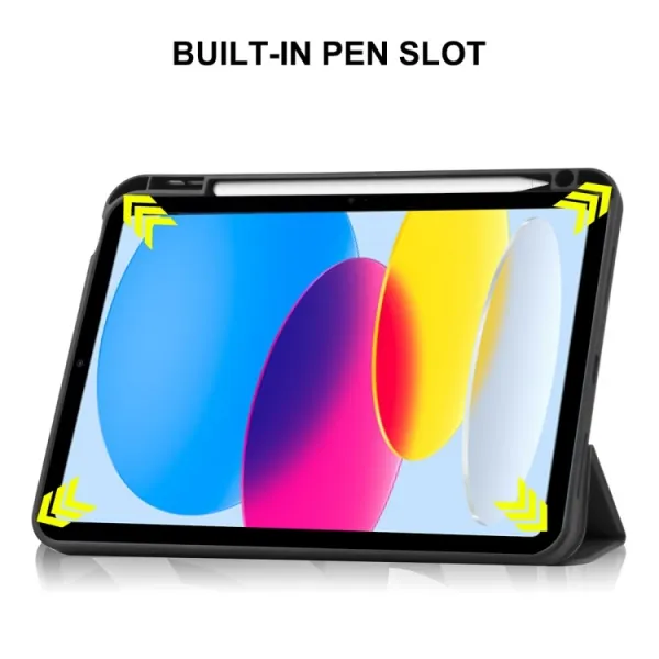 ENKAY LEATHER Zaklápací obal pre Apple iPad (A16) 2025 / iPad 2022 fialový