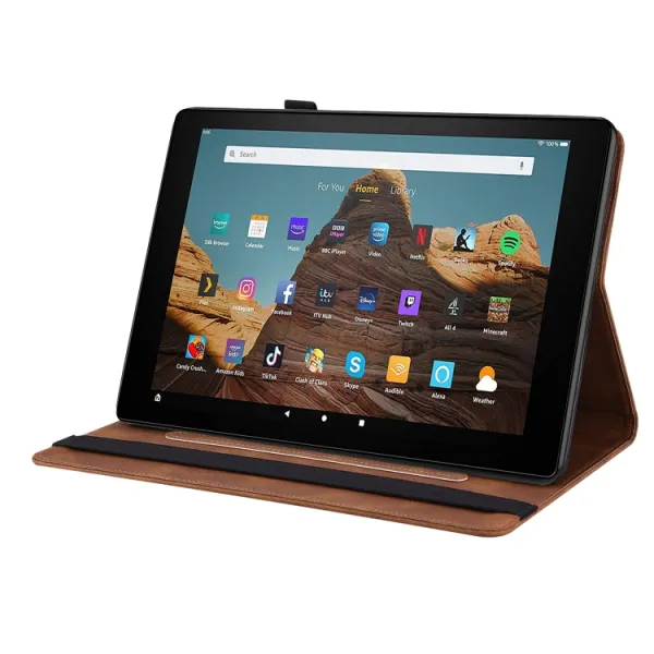 ART BUTTERFLY Zaklápacie puzdro Amazon Kindle Fire HD 10 2019 / 2017 (9. generácia / 7. generácia) hnedé