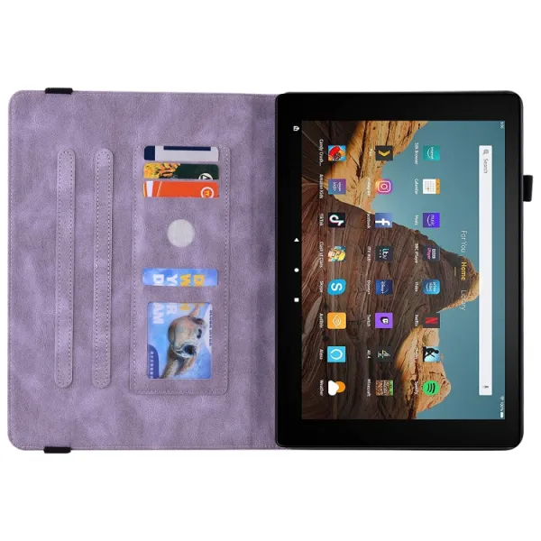 ART BUTTERFLY Zaklápacie puzdro Amazon Kindle Fire HD 10 2019 / 2017 (9. generácia / 7. generácia) fialové
