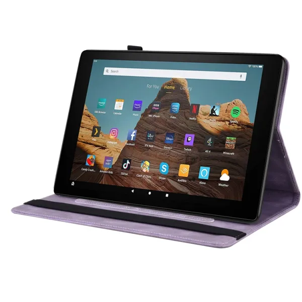 ART BUTTERFLY Zaklápacie puzdro Amazon Kindle Fire HD 10 2019 / 2017 (9. generácia / 7. generácia) fialové