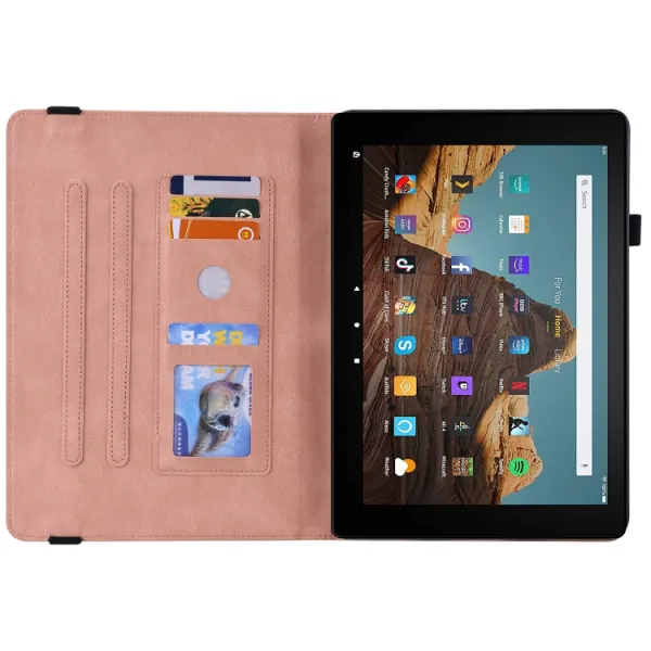 ART BUTTERFLY Zaklápacie puzdro Amazon Kindle Fire HD 10 2019 / 2017 (9. generácia / 7. generácia) ružové