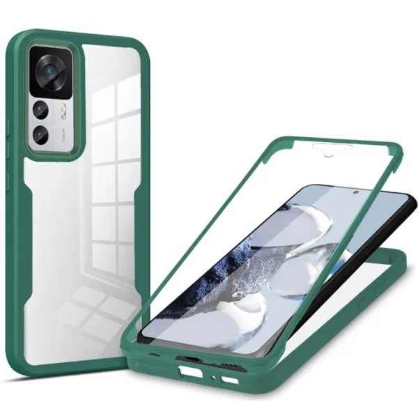 DUAL Obojstranný kryt s fóliou Xiaomi 12T / 12T Pro zelený