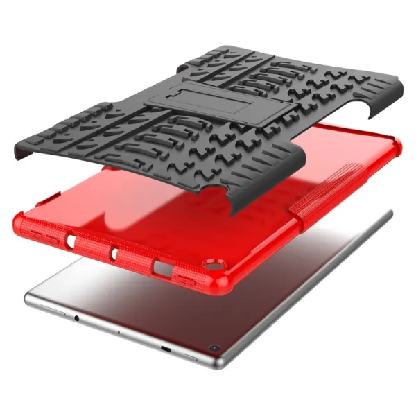 STAND Extra odolný obal Amazon Kindle Fire HD 10 2019 / 2017 (9. generácia / 7. generácia) červený