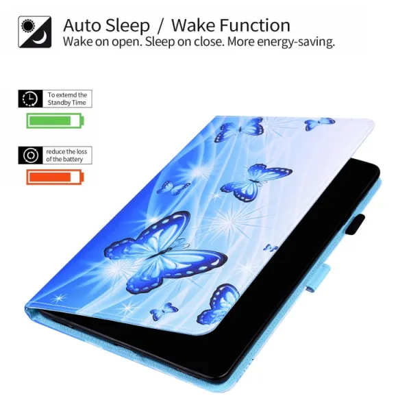 ART Zaklápací obal Amazon Kindle Fire HD 10 2019 / 2017 (9. generácia / 7. generácia) BLUE BUTTERFLIES