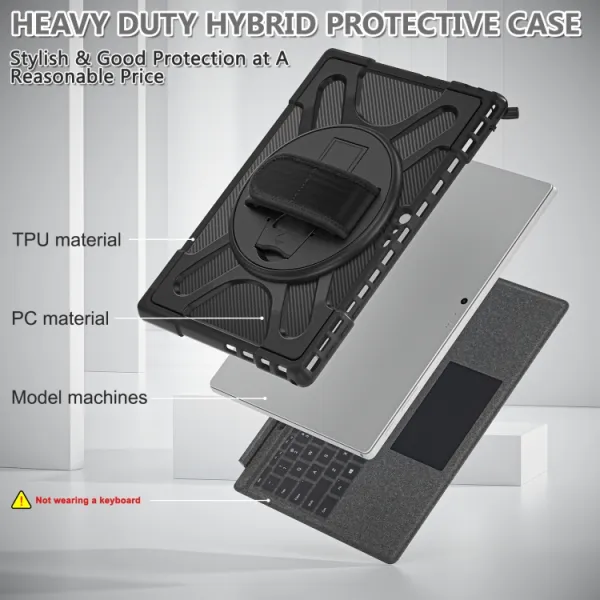 STANDING ULTRA Odolný Kryt MicroSoft Surface Pro 4 / 5 / 6 / 7 čierny