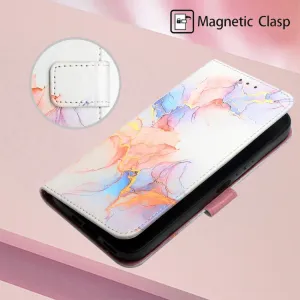 ART MARBLE Peňaženkový kryt T Phone / T Phone 2023 WHITE ORANGE