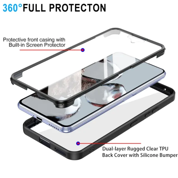 DUAL Obojstranný kryt s fóliou Xiaomi 12T / 12T Pro modrý