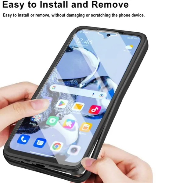 DUAL Obojstranný kryt s fóliou Xiaomi 12T / 12T Pro modrý