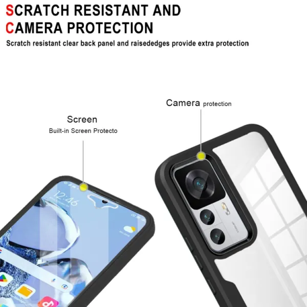 DUAL Obojstranný kryt s fóliou Xiaomi 12T / 12T Pro modrý