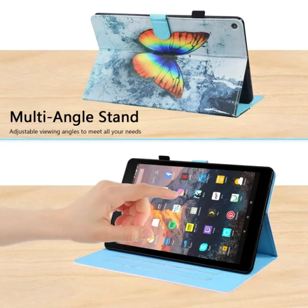ART Zaklápací obal Amazon Kindle Fire HD 10 2019 / 2017 (9. generácia / 7. generácia) COLORFUL BUTTERFLY