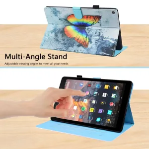 ART Zaklápací obal Amazon Kindle Fire HD 10 2019 / 2017 (9. generácia / 7. generácia) COLORFUL BUTTERFLY