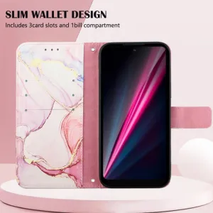 ART MARBLE Peňaženkový kryt T Phone Pro / T Phone Pro 2023 ROSE GOLD