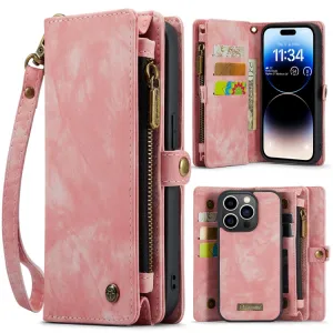 WALLET Ochranný kryt s peňaženkou 2v1 pre Apple iPhone 14 Pro ružový