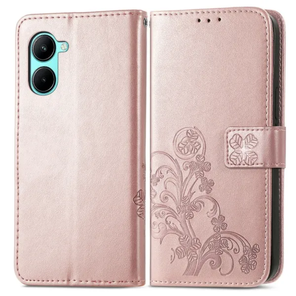 ART FLOWERS Peňaženkový kryt Realme C33 svetloružový