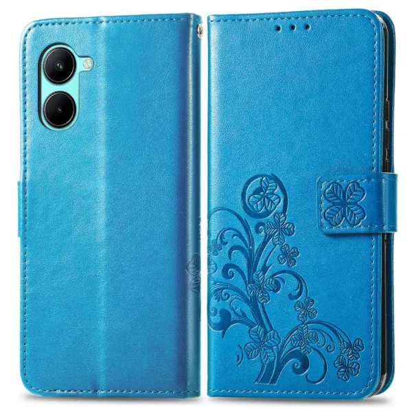 ART FLOWERS Peňaženkový kryt Realme C33 modrý