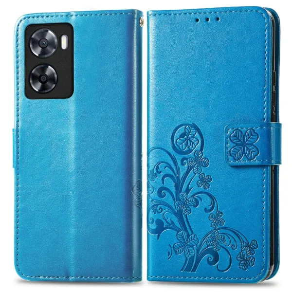 ART FLOWERS Peňaženkový kryt Oppo A57 modrý