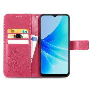 ART FLOWERS Peňaženkový kryt Oppo A57 tmavoružový