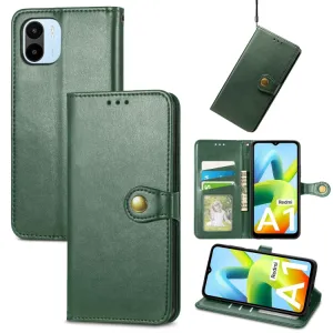 LEATHER BUCKLE Peňaženkový obal Xiaomi Redmi A1 / Redmi A2 zelený