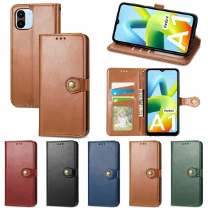 LEATHER BUCKLE Peňaženkový obal Xiaomi Redmi A1 / Redmi A2 modrý