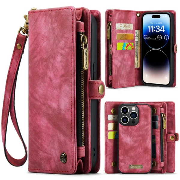 WALLET Ochranný kryt s peňaženkou 2v1 pre Apple iPhone 14 Pro červený