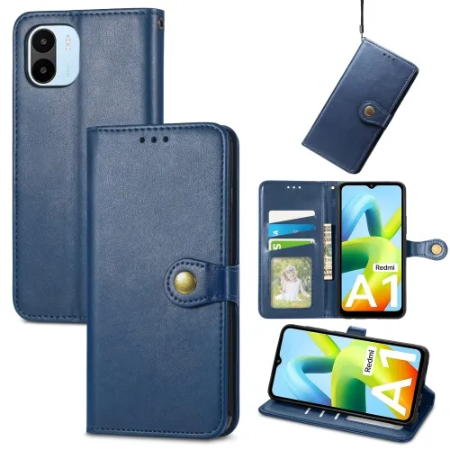 LEATHER BUCKLE Peňaženkový obal Xiaomi Redmi A1 / Redmi A2 modrý