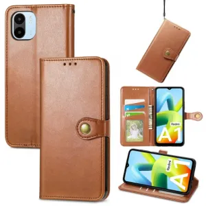 LEATHER BUCKLE Peňaženkový obal Xiaomi Redmi A1 / Redmi A2 hnedý