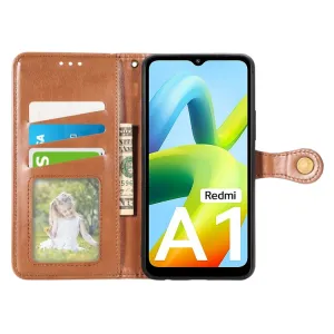 LEATHER BUCKLE Peňaženkový obal Xiaomi Redmi A1 / Redmi A2 hnedý